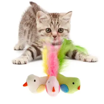 Kačių Žaislai False Paukščių Plunksnų Dirbtinis Žaislas Žaisti Interaktyvus Kačiukas Katžolių Kibinimas Naminių Reikmenys Spalvinga Priedai