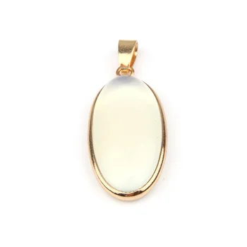 Kiaušinio formos, Padengtą Opal Akmenys Pakabukas Reiki Healing Natūralaus Akmens Amuletas 