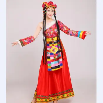 Kinijos tradicinės nacionalinės suknelė mongolijos Šokį Drabužių moterų kostiumas Kinijos šokio kostiumai
