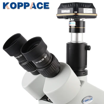 KOPPACE 3,5 X-90X Trinokulinis Stereo Mikroskopas Vienos rankos Laikiklis 10 Mln. Pikselių Pramonės Apžiūra Mikroskopu USB 3.0