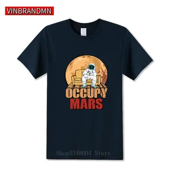 Kosmoso X Mars Nuotykių Marškinėliai Tesla Tee Astronautų mėnulio Programos Dizaino Marškinėlius Naujovė Užimti Mars Medvilnės Kosmonautas T-Shirt