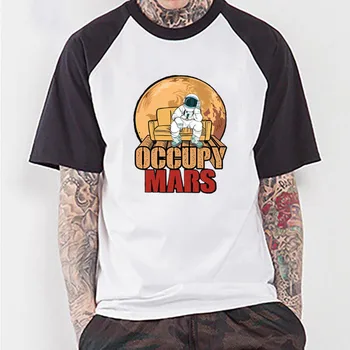 Kosmoso X Mars Nuotykių Marškinėliai Tesla Tee Astronautų mėnulio Programos Dizaino Marškinėlius Naujovė Užimti Mars Medvilnės Kosmonautas T-Shirt