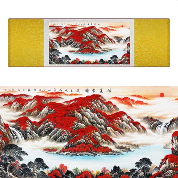 Kraštovaizdžio meno tapybos Kalnų ir Upių meno tapybos Sunburst tapybos Kinų kraštovaizdžio painting19062909