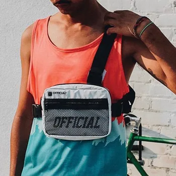 Krūtinės maišelį streetwear mini vyrų hip-hop reguliuojamas oksfordo krūtinės įrenginys maišelį bk Taktinė liemenė Funkcinė Lauko Sporto Juosmens Krepšys