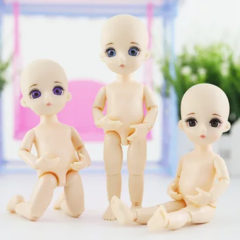 Kūdikių Dolls13 Sujungta Kilnojamojo BJD Baby Doll Nuogas, Nuogas Kūnas 15 cm, Mėlynos Akys Figma Mados Lėlės Žaislų Mergaitėms 