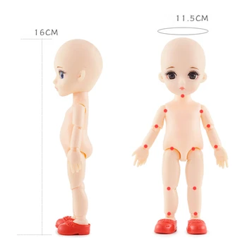 Kūdikių Dolls13 Sujungta Kilnojamojo BJD Baby Doll Nuogas, Nuogas Kūnas 15 cm, Mėlynos Akys Figma Mados Lėlės Žaislų Mergaitėms 