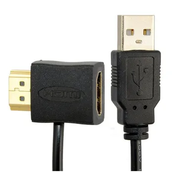 LBSC Konverteris + USB 2.0 Male Įkroviklio Laido Adapteris, Splitter 50cm HDMI Vyrų ir Moterų