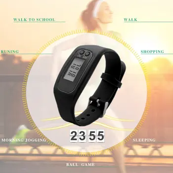 LCD Smart Riešo Laikrodžių Apyrankės Pedometer Sporto Monitorius Veikia Naudotis Žingsnis Counter Fitness Silikoninė Apyrankė Smartband