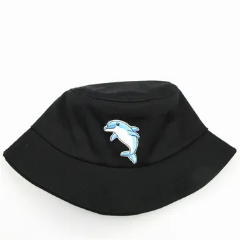 LDSLYJR Animacinių filmų delfinų siuvinėjimas medvilnės Kibiro Kepurę Žvejys Skrybėlę lauko kelionių skrybėlė nuo Saulės Bžūp Skrybėlės Moterims ir vyrams 98