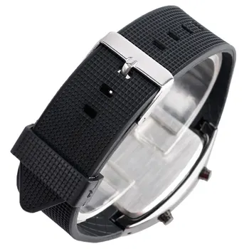 LED Skaitmeninio Laikrodžio Vyrų Automatinis Šviesos Kvarcinis Laikrodis Ridos Dizaino Datos ir Savaitės Ekranas Juodas Vandeniui Sporto Laikrodis