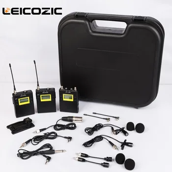 Leicozic E200 Dual Channel Imtuvas UHF Bevielis Dual Lavalier Atvartas Mikrofonų Sistema DSLR Fotoaparatas Interviu Vaizdo Įrašymas