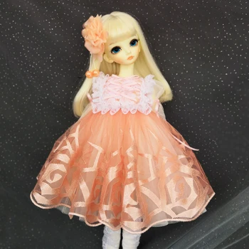 Lėlės drabužių 1/4 bjd suknelė rose oranžinė spalva pilka spalva rose suknelė 1/4 BJD SD MPD lėlės priedai lėlės drabužiai