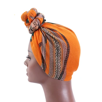 Mados Moterų Afrikos Spausdinimo Galvutės Dangtelio Bandana Hijab Turbaną Skrybėlę Didelis Rišti Kamuolys Naktį Dangtelį Variklio Dangčio Skrybėlę Headwrap Galvos Priedai
