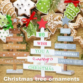 Medinė Mini Kalėdų Medžio Apdaila Namo Dovana Darbalaukio Kalėdų Eglutė Graži Star Holiday Žaislas Tiekimą Šalies Ornamentu