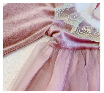 Mergina Išgalvotas Teismas Vėjo Aksomo Princesė Dress Žiemos Nauja Vaikų Suknelė