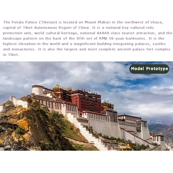 MICROWORLD Potala Tibeto Pastatų 3D Metalo Įspūdį Namų Puošybai Suaugusiųjų Surinkimo Dovanos