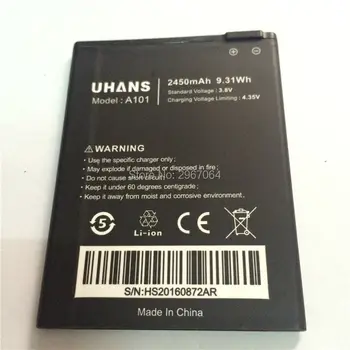 Mobiliojo telefono bateriją UHANS A101 A101S baterijas 2450mAh Bandymo įprasta naudoti prieš siunta Ilgo laukimo už UHANS Telefono baterija