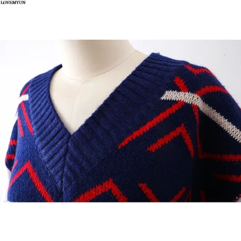 Moterų Megztinis Sluoksniuotos Rankovėmis Pledas Megztinis Marškinėliai Kratinys Megztiniai Mados 2019 Moterų Sueter Mujer Megztinis Megztinis Marškinėliai