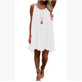 Moterų paplūdimio suknelė fluorescencijos moterų vasaros suknelė šifono vienspalviai voile moterų suknelė vasaros stiliaus moterų drabužiai plius dydis lyq01