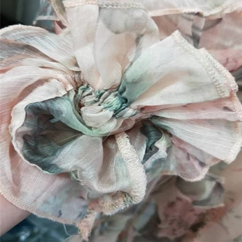 Moterų Tuščiaviduriai Iš Raukiniai Gėlių Spausdinti Šifono Mini Suknelė Mados Rožinės spalvos kilimo ir tūpimo Tako Suknelė Seksualus Backless Giliai V-kaklo Suknelė