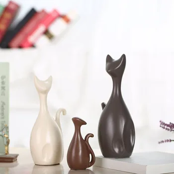 Namų dekoro Amatų Reikmenys Laimingas Kačių Šeimos High-end Keramikos Ornamentais Namų Dekoro Priedai