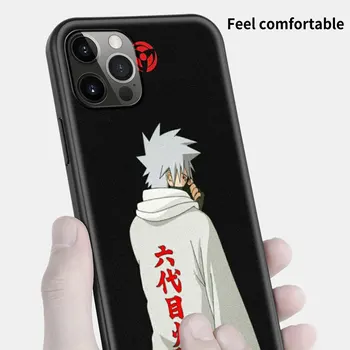 Naruto Kakashi Telefono dėklas skirtas iPhone 11 12 Pro Max X XS XR SE 2020 Funda 7 8 Plius 6 6S + Minkšto Silikono Juodo Dangtelio Coque Shell