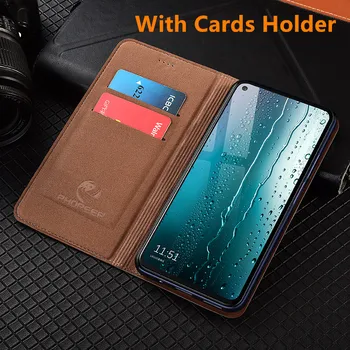 Natūralios odos magnetinio telefono atveju, jei kortelės turėtojas kišenėje dėklas Samsung Galaxy S10 Plius/Samsung Galaxy S10 5G telefonas maišo stovas