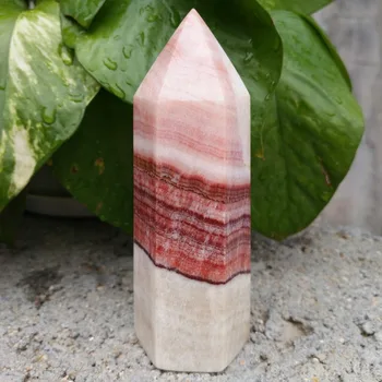 Natūralus Raudonasis Tekstūros Akmens Kristalų Obeliskas Kvarco Lazdelė Kiaulienos akmens Taško Mineralinių Pavyzdys reiki Healing 1pcs