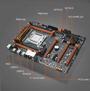 Nauja HUANAN ZHI deluxe X79 motininė plokštė su M. 2 lizdo PROCESORIUS Xeon E5 2660 C2 aušintuvas RAM 16G(2*8G) GTX760 4G vaizdo plokštė