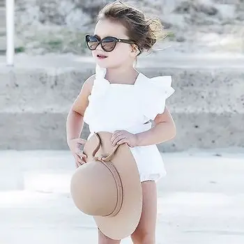 Naujagimiui Baby Girl Playsuit Viršuje Romper Sunsuit Jumpsuit Komplektai