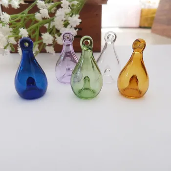 Naujas 100vnt/daug 18x30mm skystas alyvos stiklo butelį diyi papuošalai karoliai išvados aiškios/žalia/ruda/mėlyna/violetinė