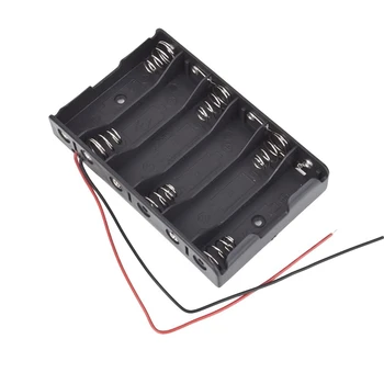 Naujas 6 x 1,5 V AA 2A CELL Baterijos Baterijų Laikiklį talpinimo 9V Atveju Su Švino Vielos