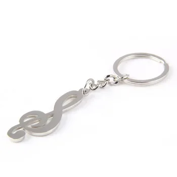 Naujas raktas grandinę, raktų žiedas sidabro padengtą nata keychain automobilių metalo muzikos simboliu raktų pakabukai