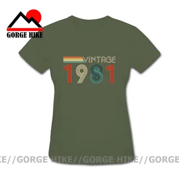 Naujovė 80-ųjų Retro Vintage Drabužių 1981 marškinėliai Moterims Mados Gimęs 1981, T-shirt Šeimos Gimimo dieną Tee Padėkos Dovanų Marškinėlius