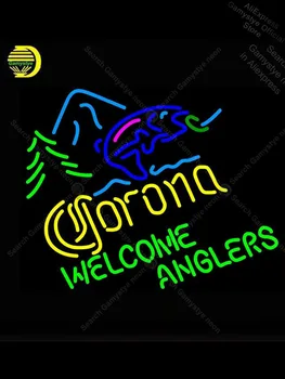 Neoninis Ženklas, Coron žuvų sveiki Žvejai Neoninės lempos Pub Ekranas Alaus baras-parduotuvė, lauko apšvietimas, parduotuvė, Neon, Langų Šviesos Lempos Logotipas