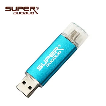 OTG 2 in 1 pendrive didelės spartos Spalvinga USB flash drive 4GB 8GB 16GB 32GB 64GB 128GB Flash USB atminties raktą rašiklį ratai u disko