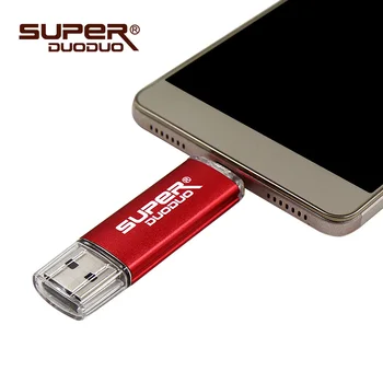OTG 2 in 1 pendrive didelės spartos Spalvinga USB flash drive 4GB 8GB 16GB 32GB 64GB 128GB Flash USB atminties raktą rašiklį ratai u disko