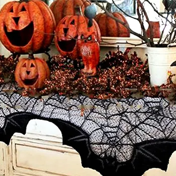 Ourwarm Helovinas Decoratie Zwart Kanto Spiderweb Rekvizitai Haard Mantel Sjaal Tafel Padengti Helovinas Siaubo Šalis