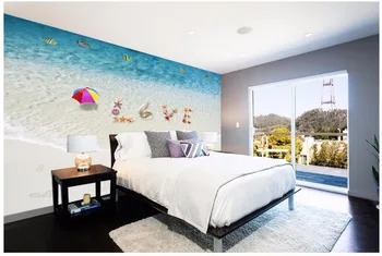 Pasirinktinius nuotraukų 3d kambario tapetai Sea shell Viduržemio jūros regiono stiliaus fono sienos, Namų dekoro 3d sienų freskomis tapetų sienos, 3 d