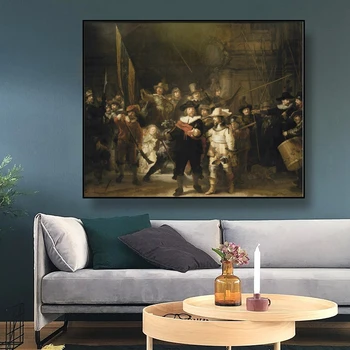 Paveikslas Meno Naftos Sienų Tapybos Drobės Plakatas Naktį Žiūrėti Rembrandt Atgaminti Photo Print, Skirtą Kambarį Namuose Apdaila