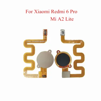 Pirštų atspaudų Jutiklio Skaitytuvas Namo Grįžti Klavišą Meniu Palieskite Mygtuką ID Flex Kabelis Juostelę Xiaomi Redmi 6 Pro / Mi A2 Lite