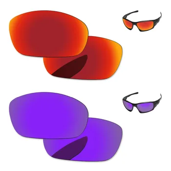 Plazmos Violetinė & Fire Red 2 Poros Veidrodis Poliarizuota Pakeitimas Objektyvai Už Dešimt Akiniai nuo saulės, Rėmeliai UVA ir UVB Apsauga