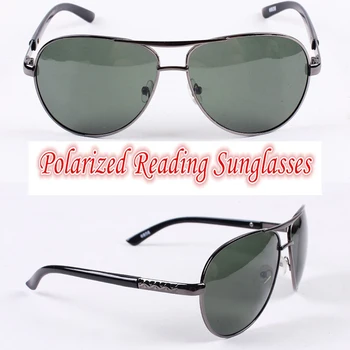 !!!Poliarizuoti skaitymo akiniai nuo saulės!!! pilotas Poliarizuota aikštėje didelis rėmas mens akiniai nuo saulės su bandymo kortelės +1.0 +1.5 +2.0 +2.5 iki +4