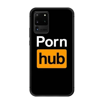 Pornhub Telefono Padengti Korpuso Samsung Galaxy S 6 7 8 9 10 e 20 krašto uitra Pastaba 8 9 10 plus black Etui prabangos elementų dangtelio tpu