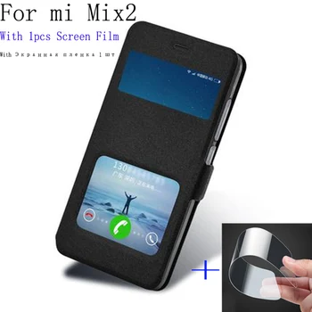 Prabanga Telefoną Atveju xiaomi mi Mix2 atveju shell 5 plius dangtelį atidaryti langą odos atveju xiaomi mi Sumaišykite 2 apversti atveju galinį dangtelį