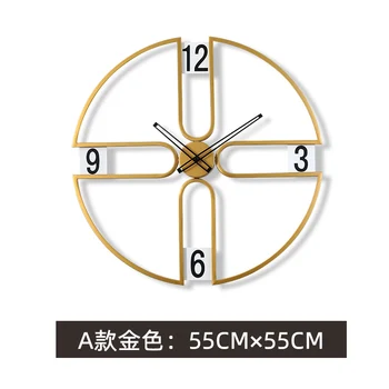 Prabangus Aukso Sieninis Laikrodis Didelių Prabangių Metalų Paprasta Kūrybos Silent Sieninis Laikrodis Kambarį Zegar Na Sciane Namų Puošybai EA60WC