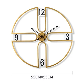 Prabangus Aukso Sieninis Laikrodis Didelių Prabangių Metalų Paprasta Kūrybos Silent Sieninis Laikrodis Kambarį Zegar Na Sciane Namų Puošybai EA60WC