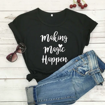 Priėmimo Magija Atsitikti t shirt grafikos juokinga medvilnės atsitiktinis moterų mados grunge tumblr jaunų hipster tees viršūnes lašas laivybos-L856