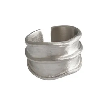 QIQI Minimalistinio 925 Sterling Silver Plotis Žiedai Moterims Nereguliarus Papuošalai Naujas Mados Geometrinis Rankų darbo Partijos Priedai