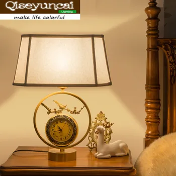 Qiseyuncai 2018 naujas naujas klasikinio kambarį vario lempa prancūzijos sielovados high-end villa dekoratyvinis miegamasis tyrimas stalo lempa